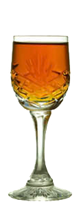 Sherry wine in a sherry glass.