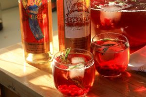 Pomegranate Punch Cocktail with Essensia Orange Muscat and Electra Moscato
