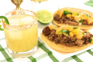 Conco De Mayo recipe Essensia Orange Muscat Quady Wine Spicy Apricot Margarita Killer Carnitas Tacos with Mango Salsa