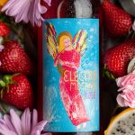 Electra Moscato Rosé with strawberries and dragonfruit