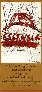 Old Essensia Orange Muscat Dessert wine label.