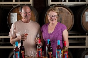 Portrait of Andrew and Laurel Quady, the founders, owners and current Chief Officers at Quady Winery