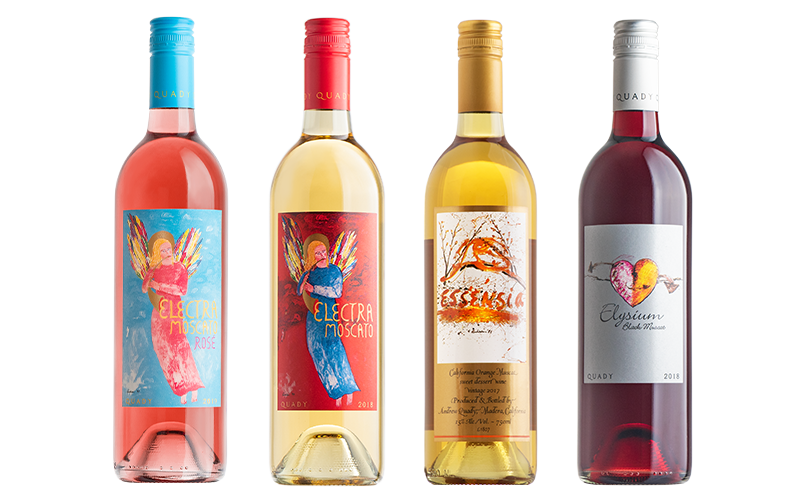 April 2020 Club Quady Release with 4 bottles in line with Rosé, Electra, Essensia, and Elysium.