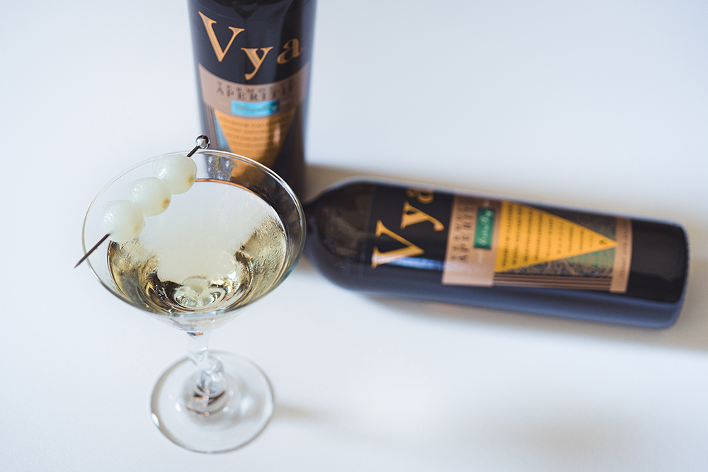 Vya Reverse Gin Martini with Vya Extra Dry Vermouth and Vya Whisper Dry Vermouth