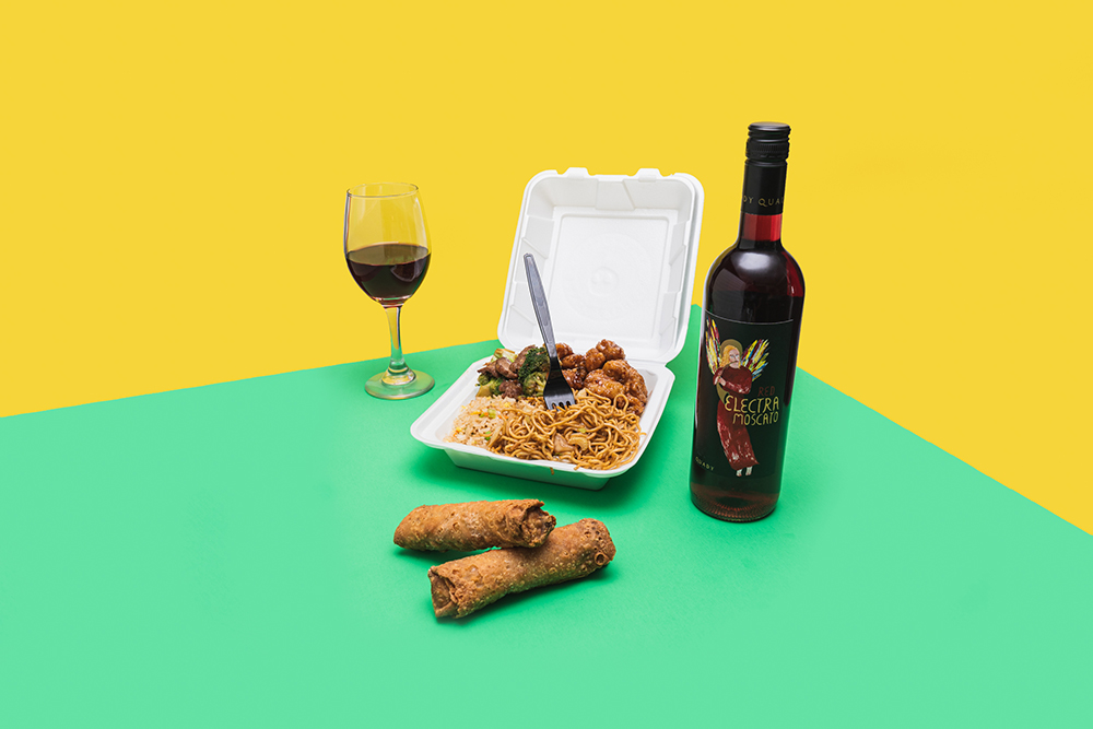 Takeout Food Pairing: Chinese food with Red Electra Moscato