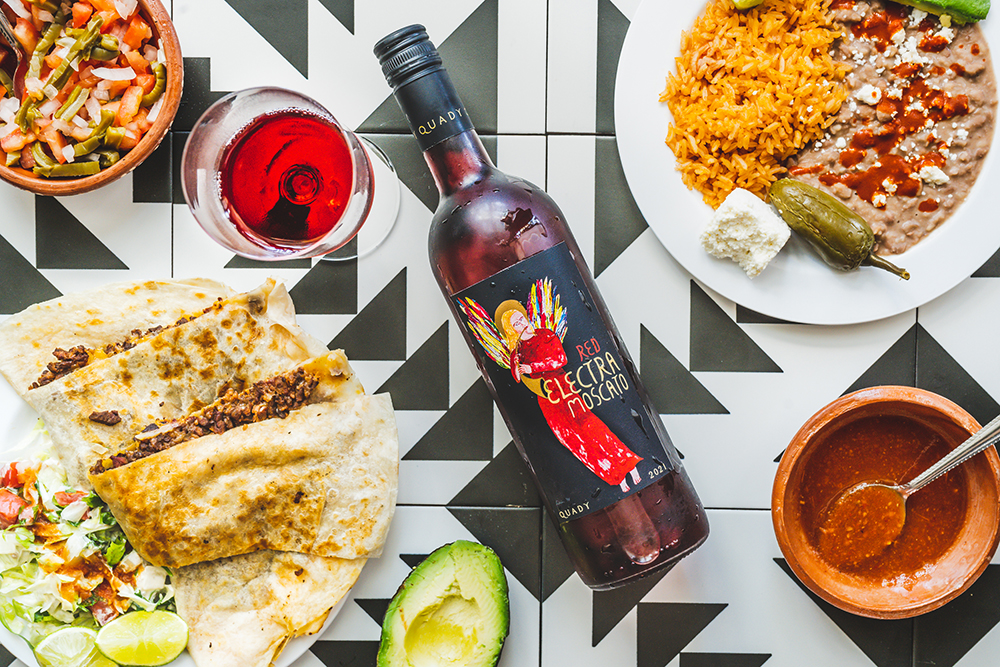 Mexican food pairing with Red Electra Moscato