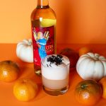 Orange creamsicle cocktail with Electra Moscato, oranges and pumpkins