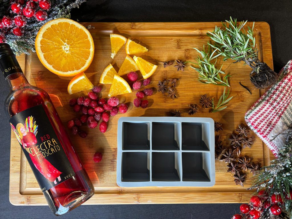 Holiday ice cube ingredients